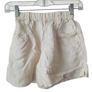 Zara High-Waisted Linen-Blend Elastic Waist Shorts